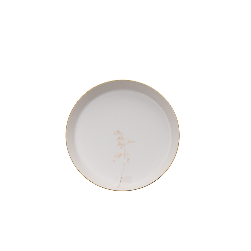 Jídelní sada 27 ks bílá/zlatá/porcelán