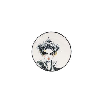 Jídelní sada 4 ks černá/bílá/porcelán