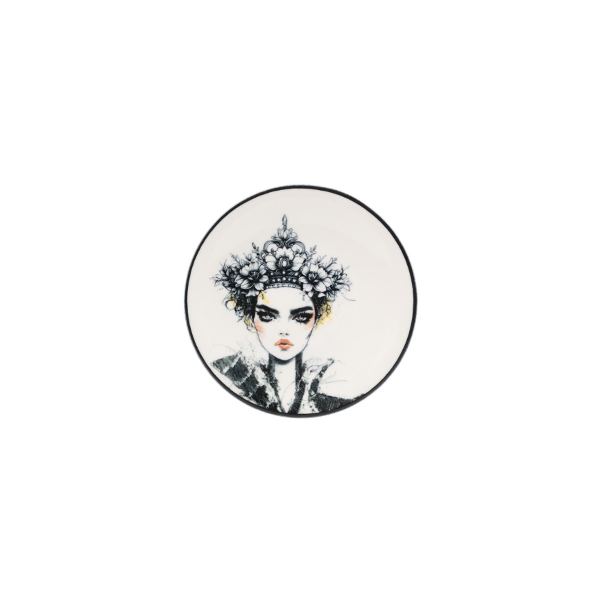 Jídelní sada 4 ks černá/bílá/porcelán