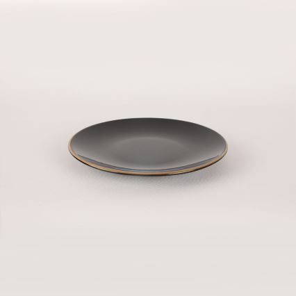 Jídelní sada 44 ks černá/zlatá/kamenina