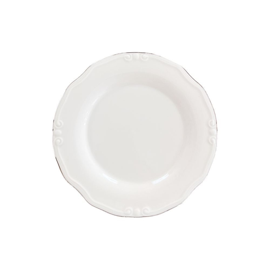 Jídelní sada 53 ks bílá/stříbrná/porcelán