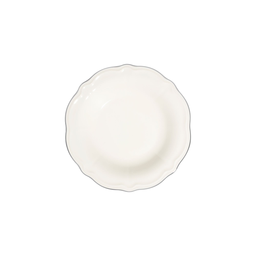 Jídelní sada 53 ks bílá/stříbrná/porcelán