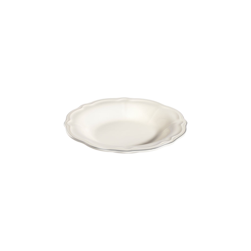 Jídelní sada 53 ks bílá/stříbrná/porcelán