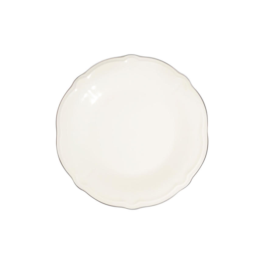 Jídelní sada 53 ks bílá/stříbrná/porcelán