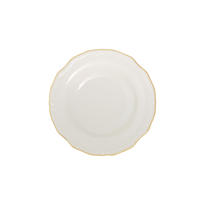 Jídelní sada 53 ks bílá/zlatá/porcelán