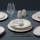 Jídelní sada 53 ks krémová/stříbrná/porcelán