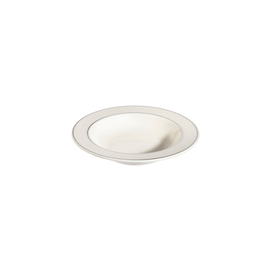 Jídelní sada 53 ks krémová/stříbrná/porcelán