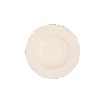 Jídelní sada 54 ks bílá/měděná/kostní porcelán