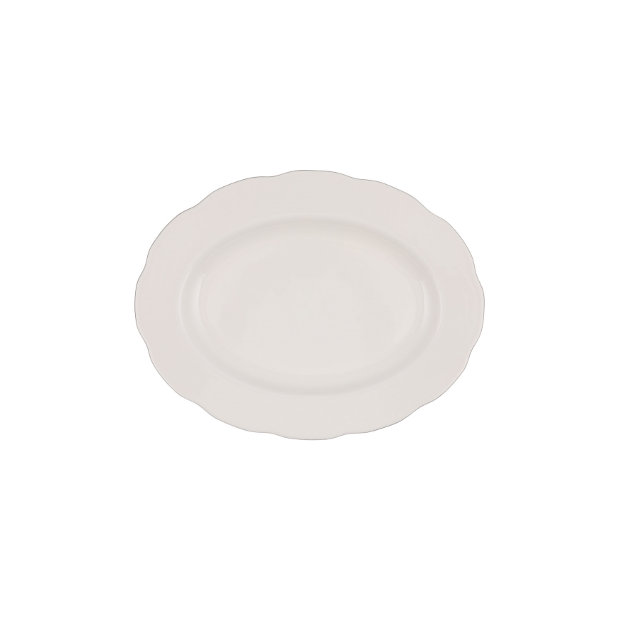 Jídelní sada 54 ks bílá/stříbrná/kostní porcelán