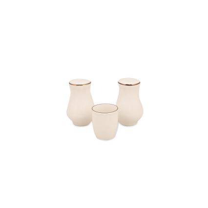 Jídelní sada 83 ks bílá/měděná/porcelán