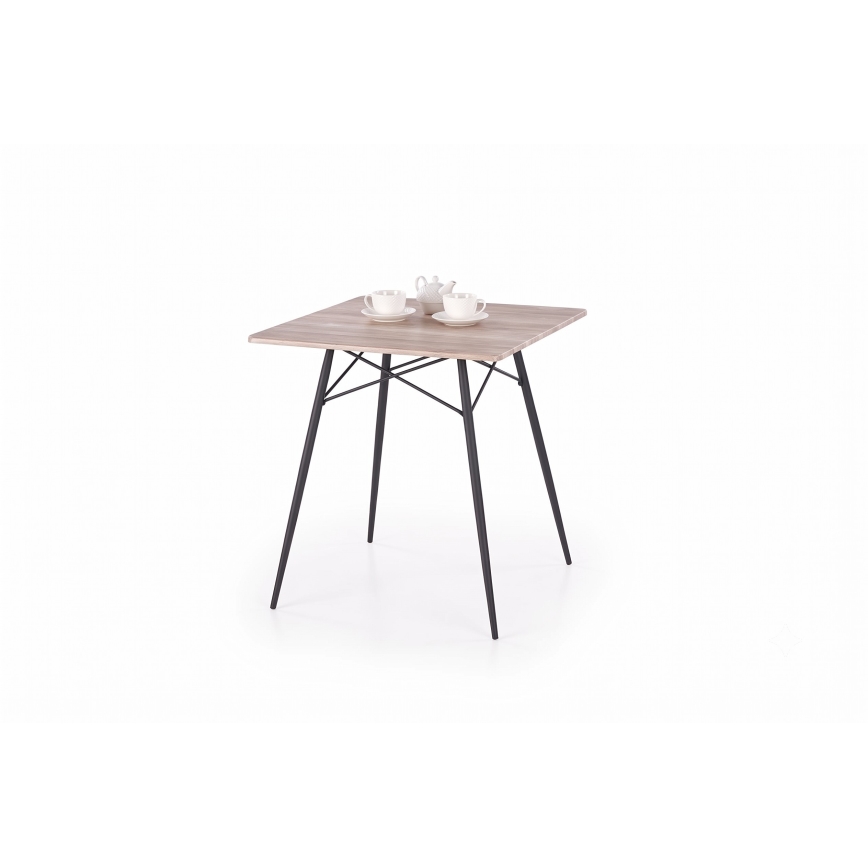 Jídelní set KABIR 70x70 cm dub/černá