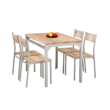 Jídelní set MALCOLM 110x70 cm kov/dub sonoma