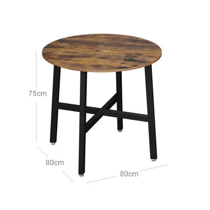Jídelní stůl ELDUR 80 cm hnědá/černá