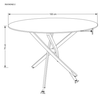Jídelní stůl ESTEN 100 cm bílá/zlatá