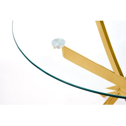 Jídelní stůl ESTEN čirá/zlatá