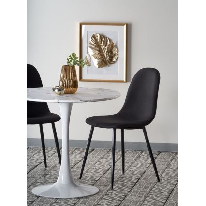 Jídelní stůl PACIS 80 cm dekor bílý mramor/bílá