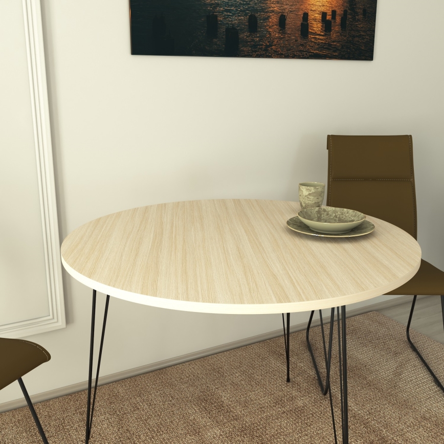 Jídelní stůl SANDALF 90 cm béžová/černá