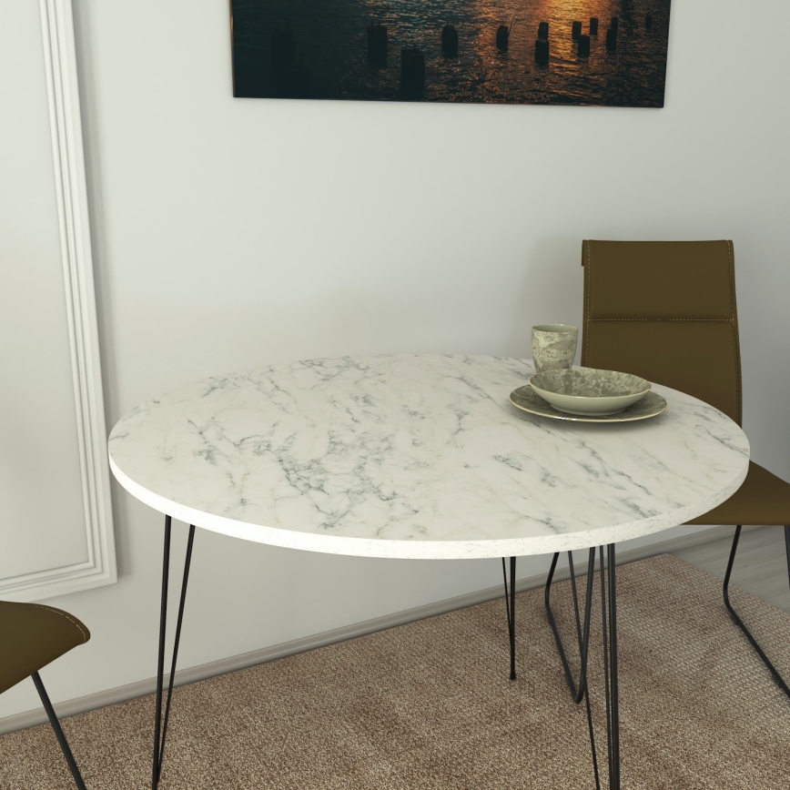 Jídelní stůl SANDALF 90 cm bílá/černá