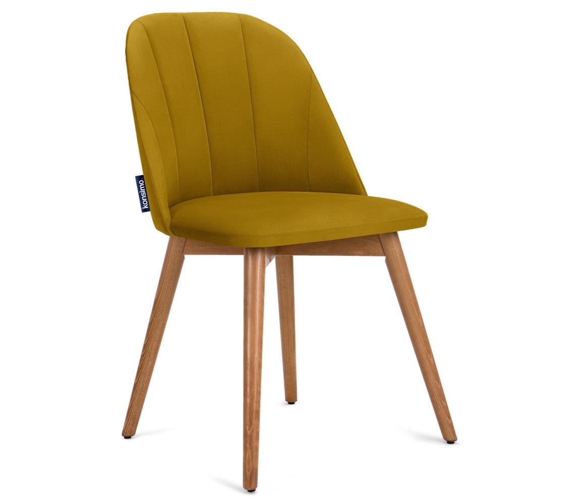 Konsimo Sp. z o.o. Sp. k. Jídelní židle BAKERI 86x48 cm žlutá/buk KO0074