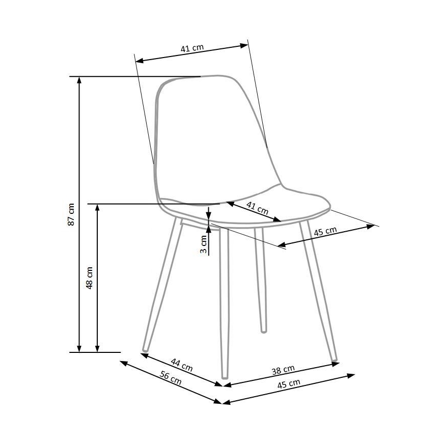 Jídelní židle KINDREL 1 ks šedá