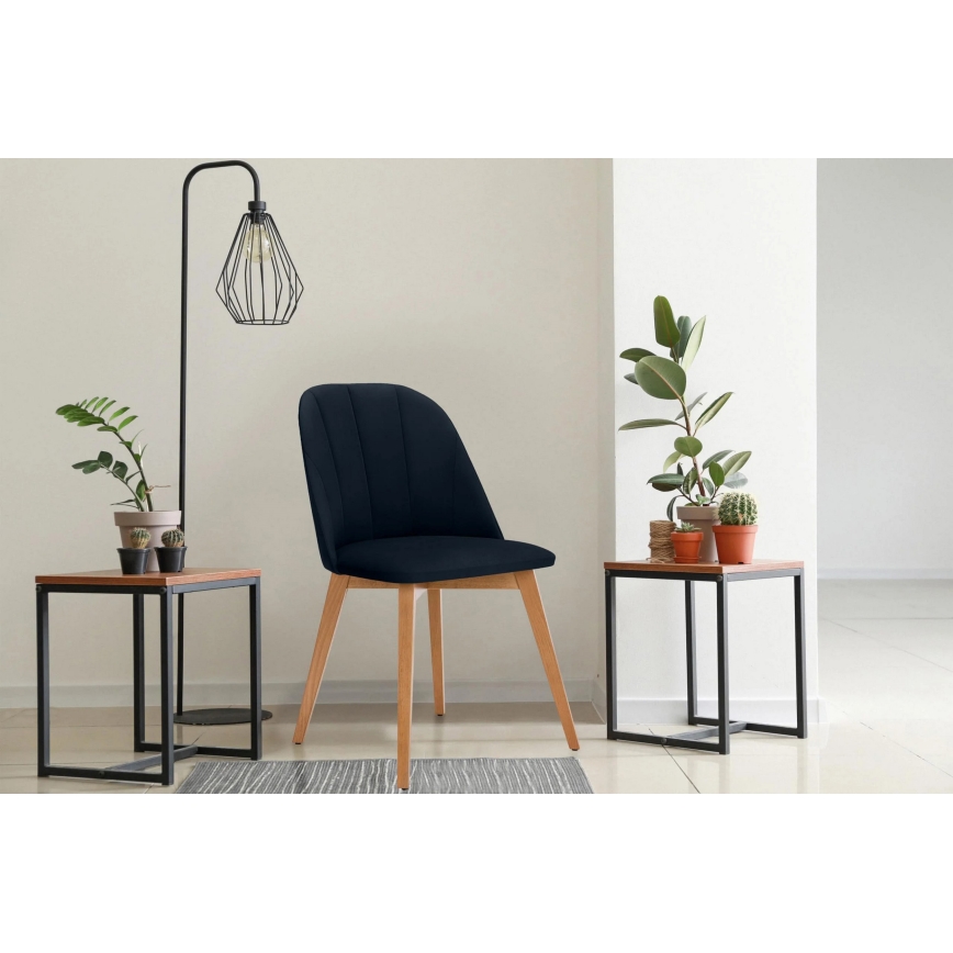 Jídelní židle RIFO 86x48 cm tmavě modrá/světlý dub