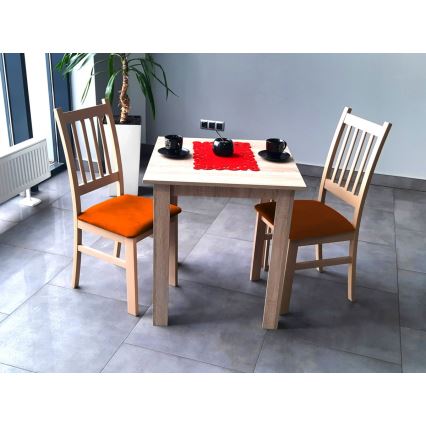 Jídelní židle SIMON buk/oranžová