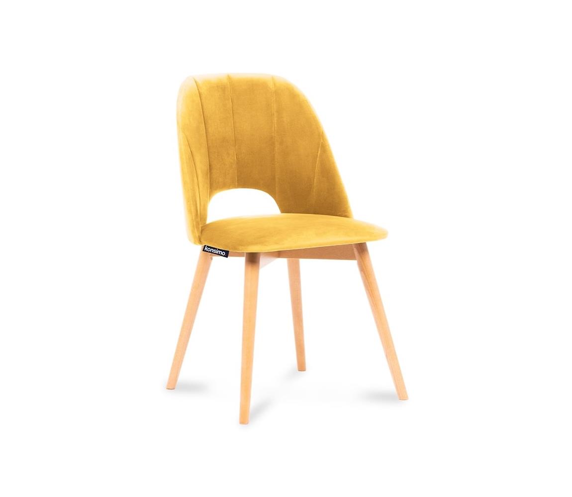 Konsimo Sp. z o.o. Sp. k. Jídelní židle TINO 86x48 cm žlutá/světlý dub KO0092