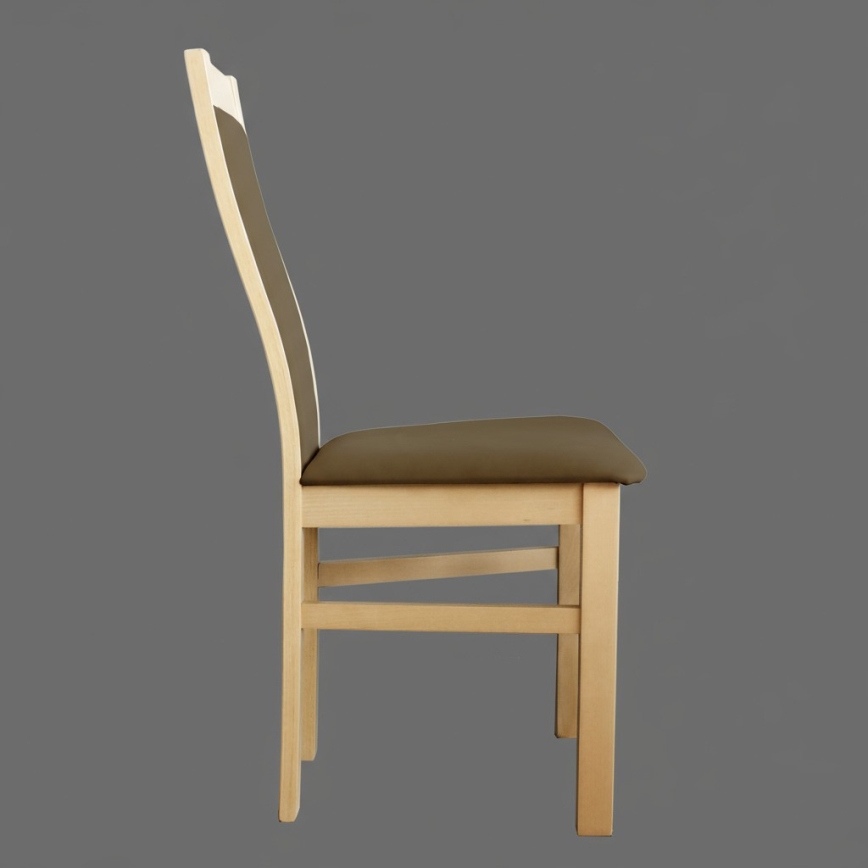 Jídelní židle ZOE dub/tmavě hnědá