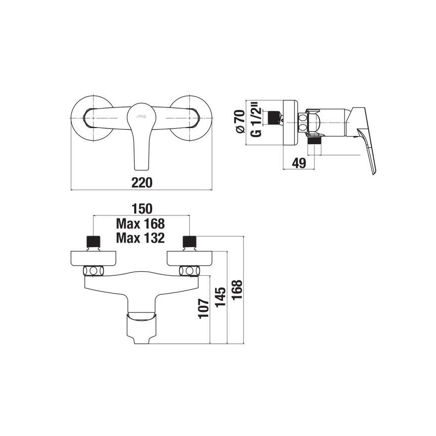 JIKA H3311W70044001 - Sprchová baterie CUBE lesklý chrom