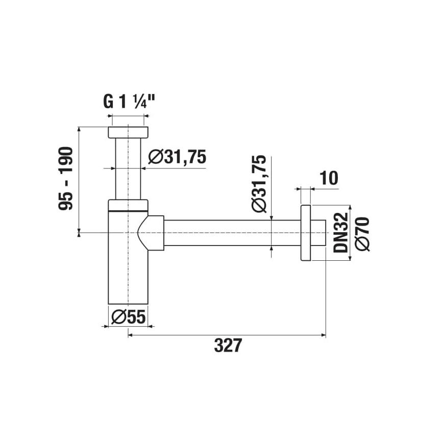 JIKA H3741R00040001 - Kulatý umyvadlový sifon RIO lesklý chrom
