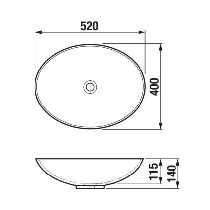 JIKA H8183640001121 - Umyvadlo na desku ASTRA 52x40 cm keramika/bílá