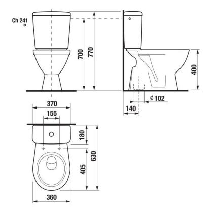 JIKA H8263860002413 - WC kombi LYRA keramika/bílá