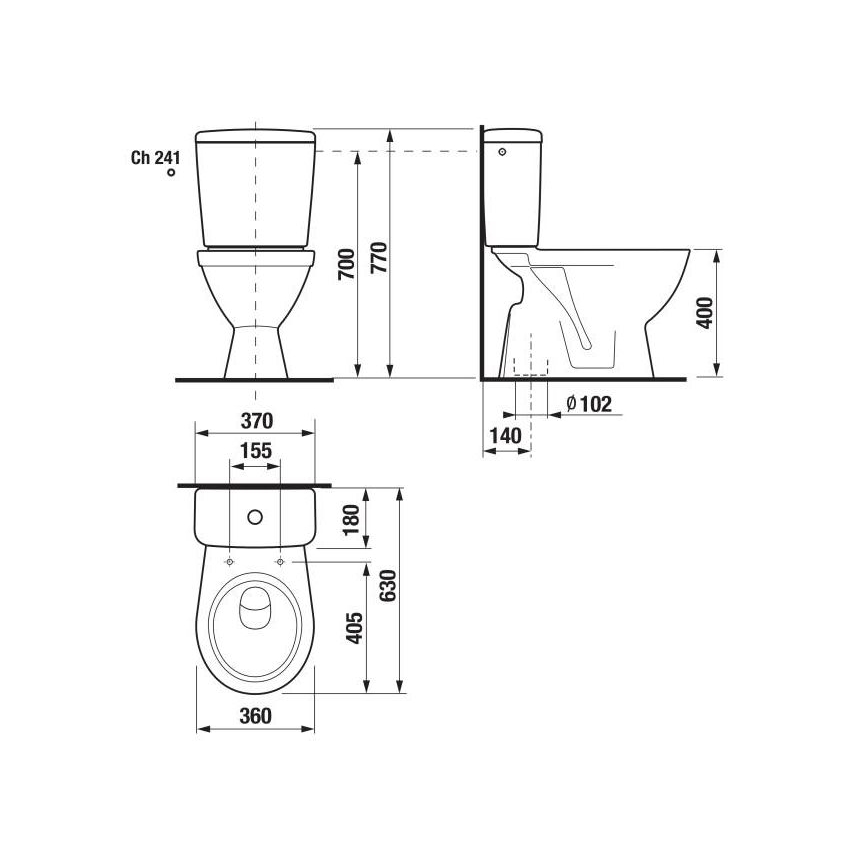 JIKA H8263860002413 - WC kombi LYRA keramika/bílá