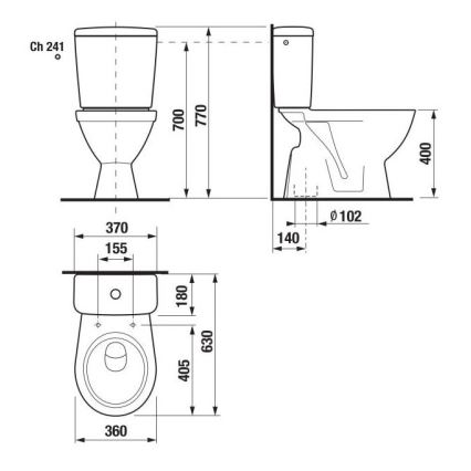 JIKA H8263870002413 - WC kombi LYRA keramika/bílá