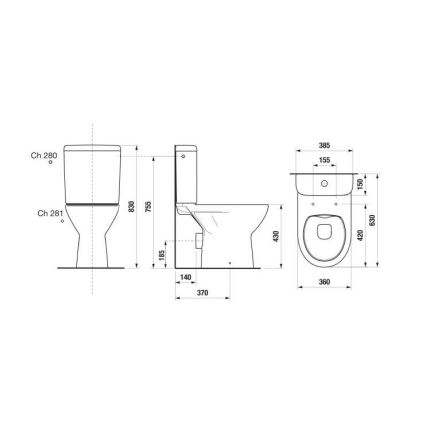 JIKA H8273860002801 - WC kombi LYRA keramika/bílá