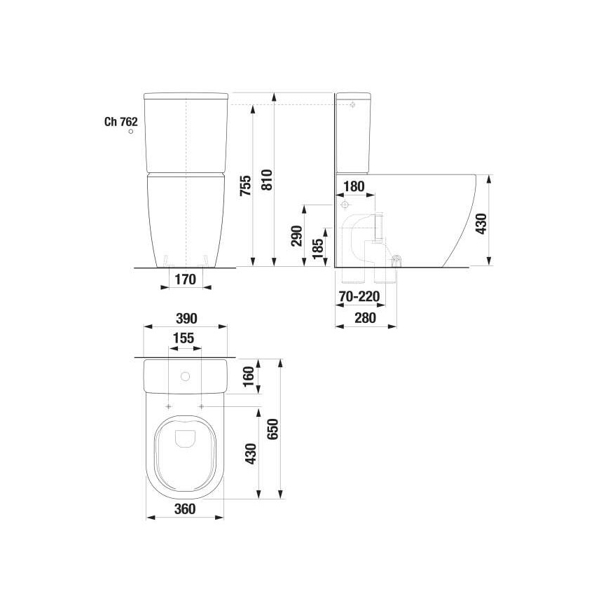 JIKA H8297120007621 - Splachovací nádržka MIO keramika/bílá