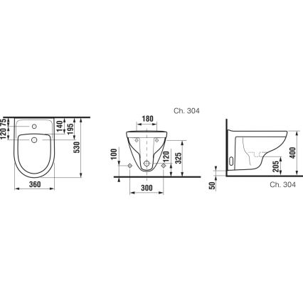 JIKA H8303810003021 - Závěsný bidet LYRA keramika/bílá