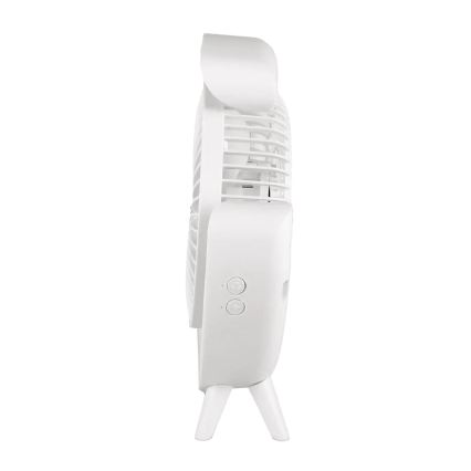 JOHNSON - LED RGB Nabíjecí stolní ventilátor MULTICOLOR LED/5W/3,7V 1200 mAh pr. 14 cm bílá