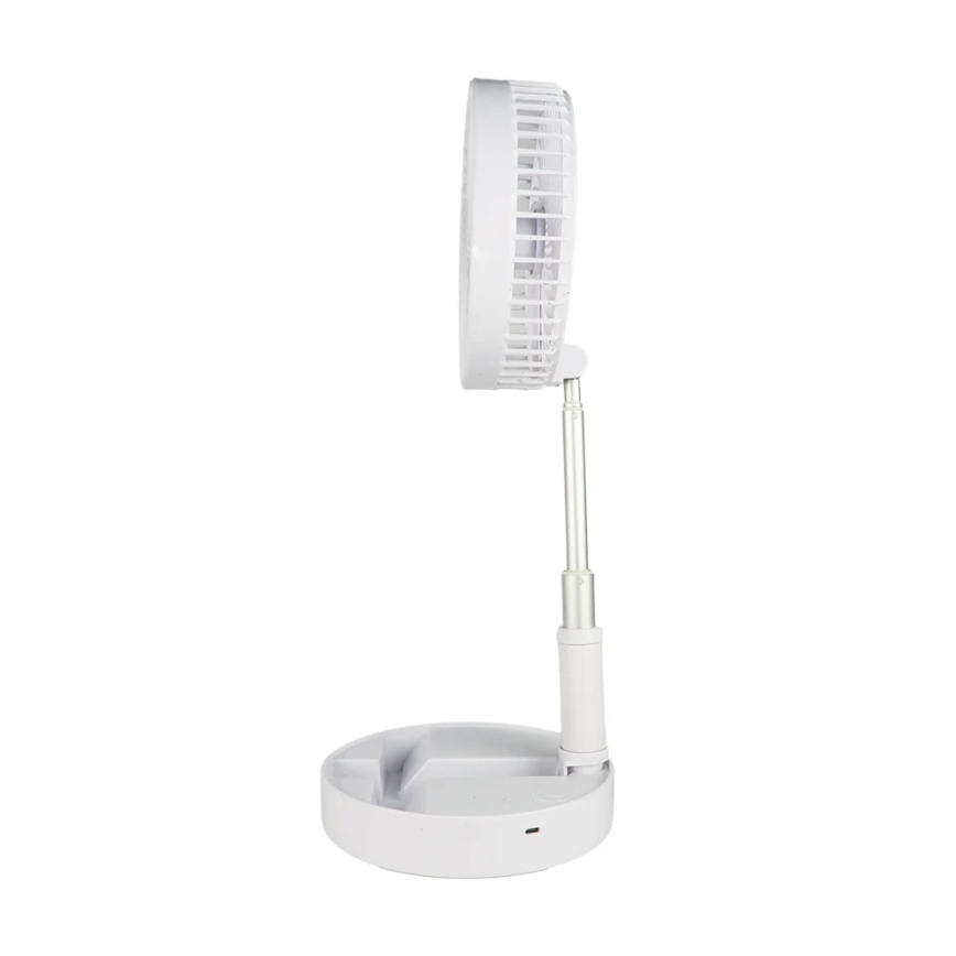 JOHNSON - Nabíjecí stolní ventilátor GIRAFFA 5W/3,7V 1200 mAh pr. 20 cm bílá