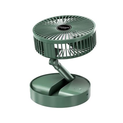 JOHNSON - Nabíjecí stolní ventilátor TORTUGA 5W/3,7V 1200 mAh pr. 16,5 cm zelená