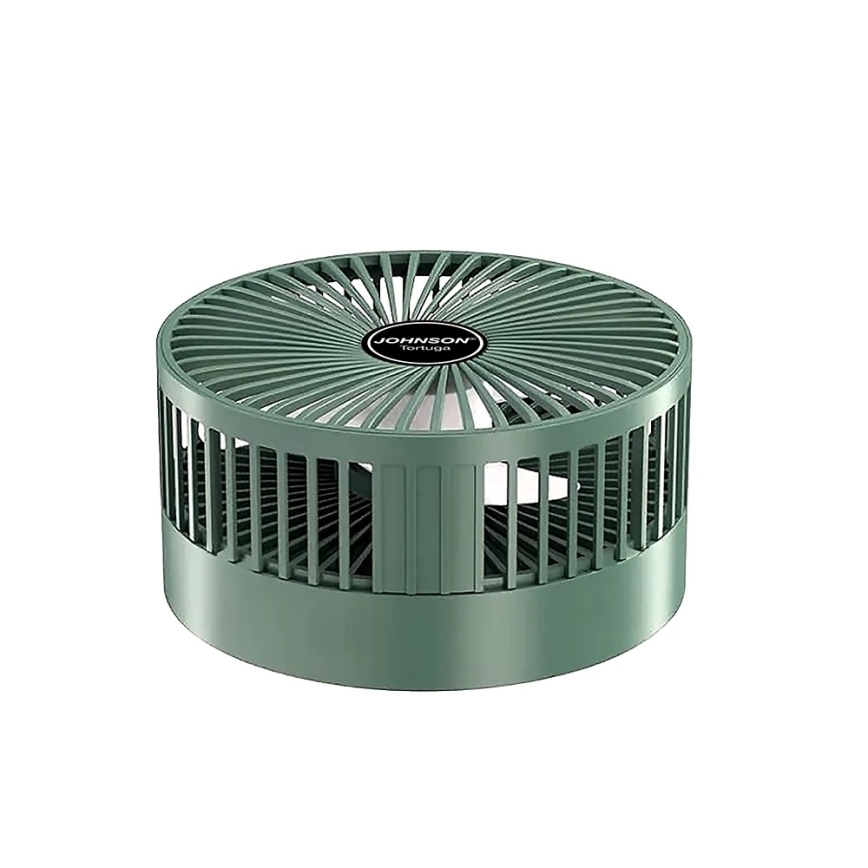 JOHNSON - Nabíjecí stolní ventilátor TORTUGA 5W/3,7V 1200 mAh pr. 16,5 cm zelená