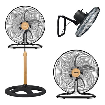 JOHNSON - Stojanový ventilátor 3v1 WOOD 80W/230V 130 cm černá/béžová