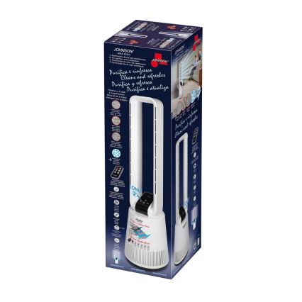 JOHNSON - Ventilátor s čističkou vzduchu a hepa filtrem ARIA PURA 90W/230V bílá + dálkové ovládání