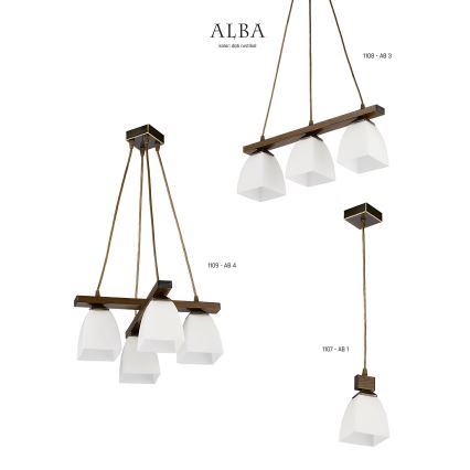 Jupiter 1109 - AB4 - Závěsný lustr ALBA 4xE27/60W/230V