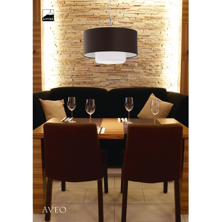JUPITER 1117-AV1 - Závěsné svítidlo AVEO 1xE27/60W wenge bílé sklo