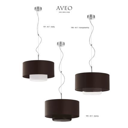 JUPITER 1117-AV1 - Závěsné svítidlo AVEO 1xE27/60W wenge bílé sklo