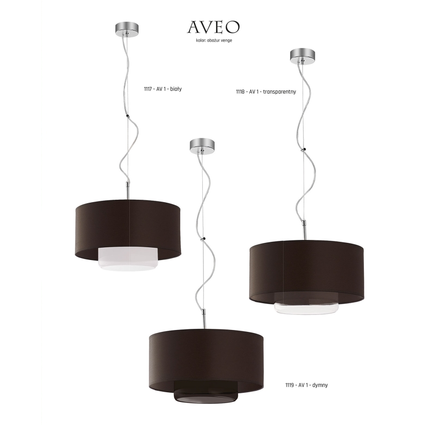 JUPITER 1117-AV1 - Závěsné svítidlo AVEO 1xE27/60W wenge bílé sklo