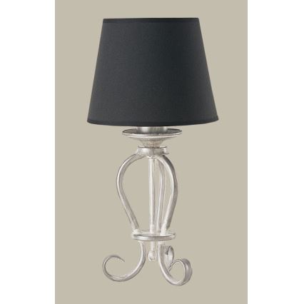 Stolní lampa ARKADA 1xE27/60W černá/stříbrná patina