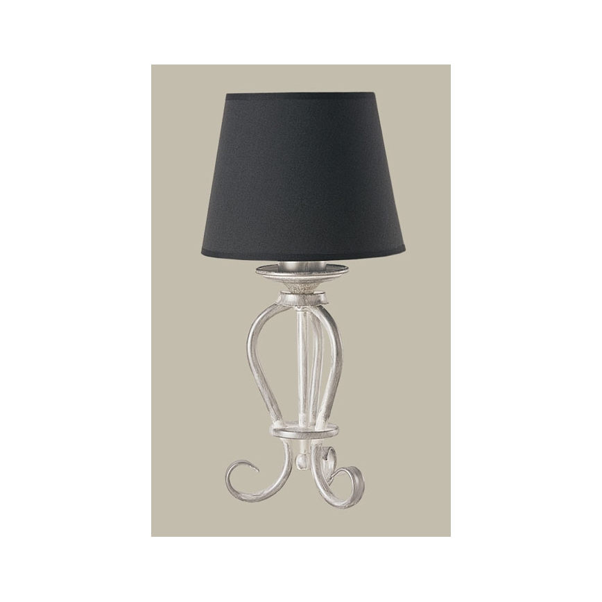 Stolní lampa ARKADA 1xE27/60W černá/stříbrná patina