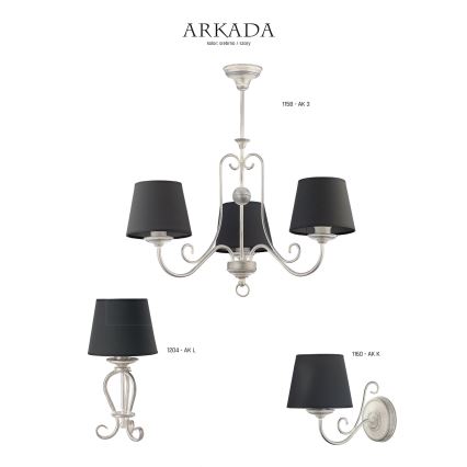 Stolní lampa ARKADA 1xE27/60W černá/stříbrná patina